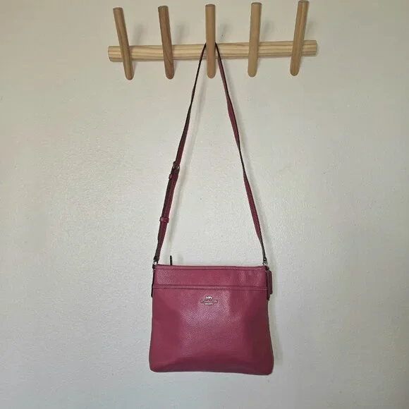 Coach Fuchsia Pink Pebbled Leather Crossbody Bag – Gold Hardware - Picture 5 of 16